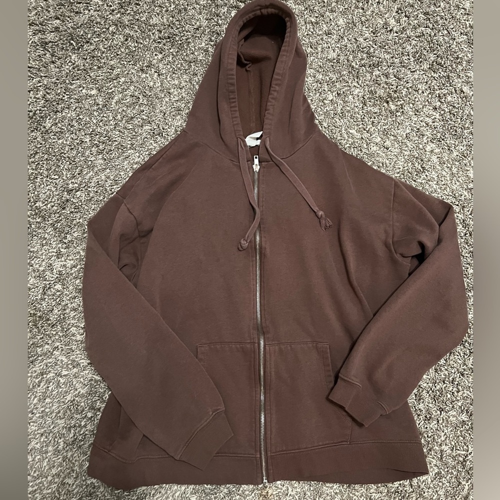 Full Tilt Brown Zip-Up Hooded Jacket
